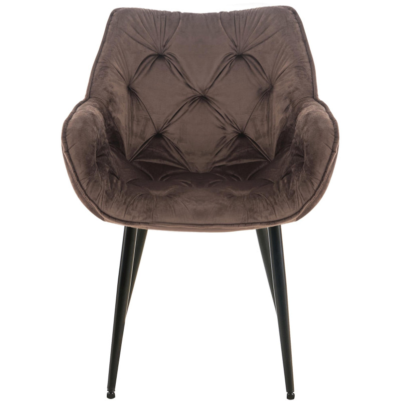 Chaise Tanna en velours marron