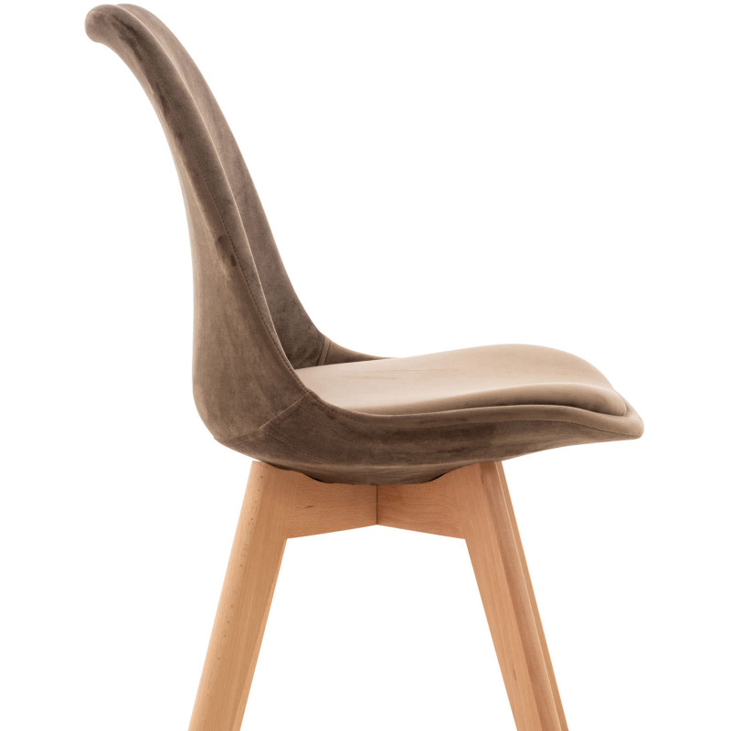 Ensemble de 4 chaises Linares en velours marron foncé
