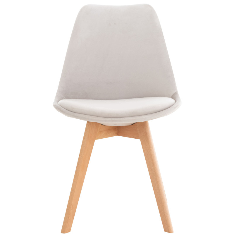 Ensemble de 4 chaises Linares en velours gris clair