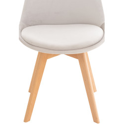 Ensemble de 4 chaises Linares en velours gris clair