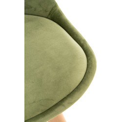 Ensemble de 4 chaises Linares en velours vert clair