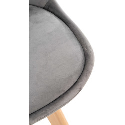 Ensemble de 4 chaises Linares en velours gris