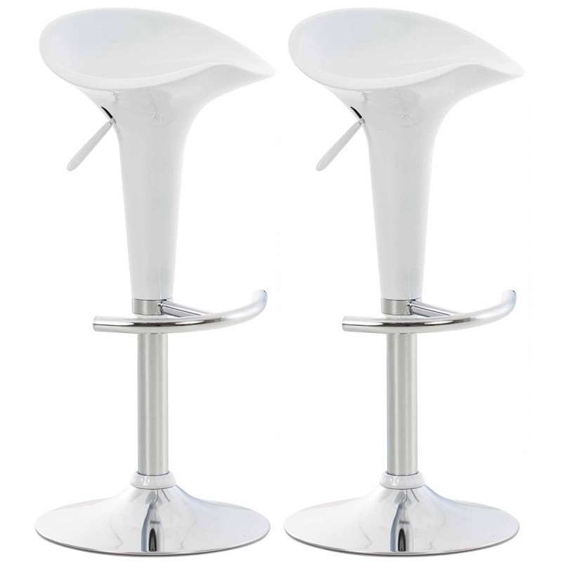 Ensemble de 2 tabourets de bar Saddle blanc