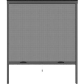 Moustiquaire de fenetre L160 x H170 cm en aluminium  gris anthracite - Recoupable en largeur et hauteur