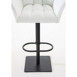 Lot de 2 tabourets de bar Damaso simili cuir noir et blanc