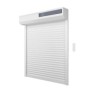 Volet roulant solaire H120 x L120 cm en PVC recoupable en largeur et hauteur coloris blanc -