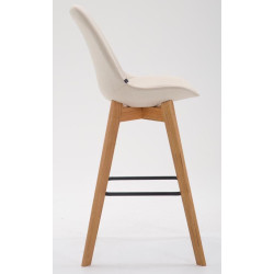 Lot de 2 tabourets de bar Metz tissu natura crème