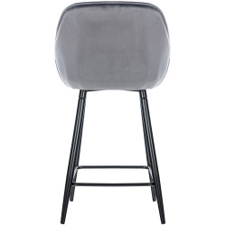 Tabouret de bar en velours Gibson gris foncé