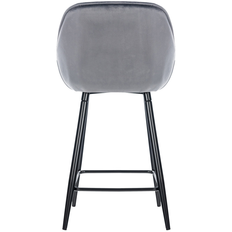 Tabouret de bar en velours Gibson gris foncé