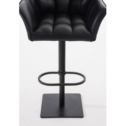 Lot de 2 tabourets de bar Damaso simili cuir noir