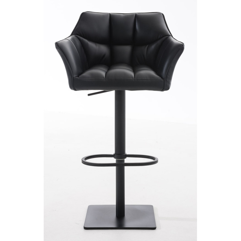 Lot de 2 tabourets de bar Damaso, simili cuir noir