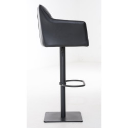 Lot de 2 tabourets de bar Damaso, simili cuir noir