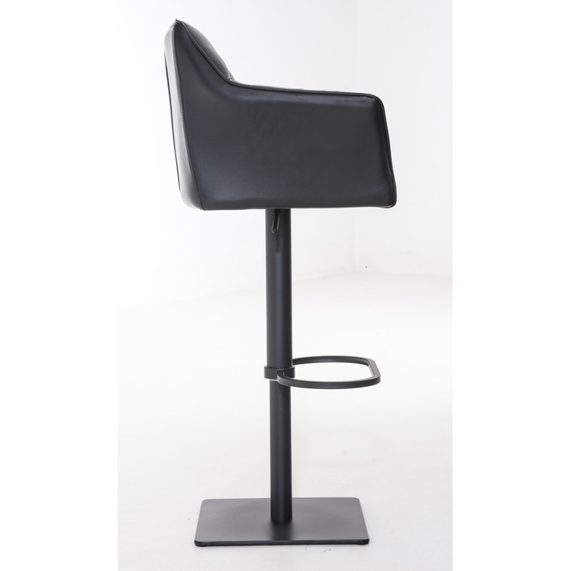 Lot de 2 tabourets de bar Damaso, simili cuir noir