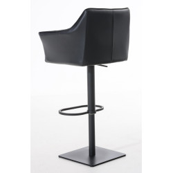 Lot de 2 tabourets de bar Damaso, simili cuir noir
