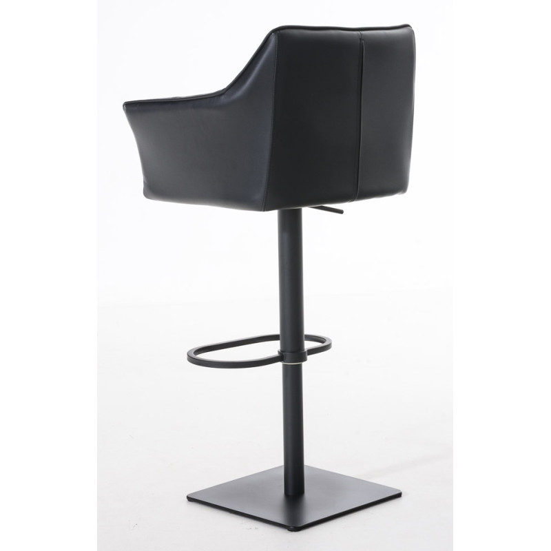 Lot de 2 tabourets de bar Damaso, simili cuir noir