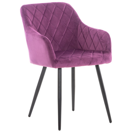 Chaise de salle à manger Shila en velours violet