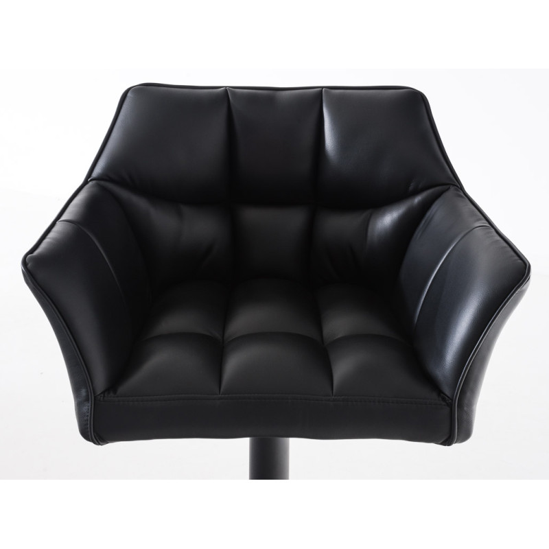 Lot de 2 tabourets de bar Damaso, simili cuir noir