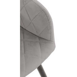 Chaise de salle à manger Shila en velours gris