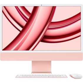 Apple - 24 - iMac Retina 4,5K (2023) - Puce Apple M3 - RAM 8Go - Stockage 256Go - GPU 8 coeurs - Rose