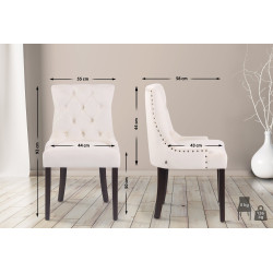 Lot de 4 chaises de salle à manger Aberdeen en velours crème antique