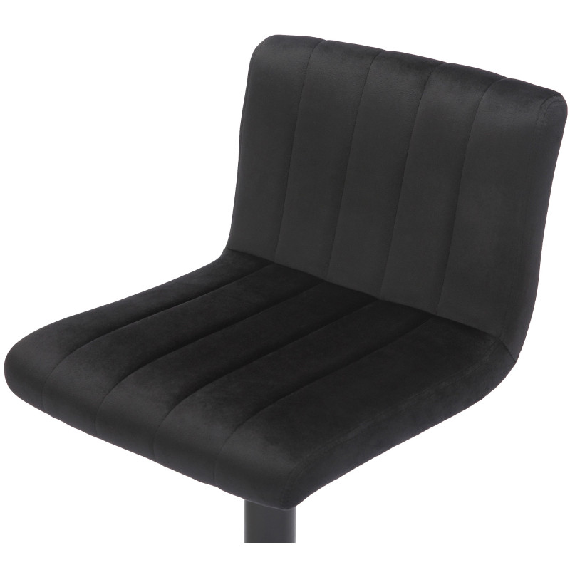 Tabouret de bar en velours Jamie noir