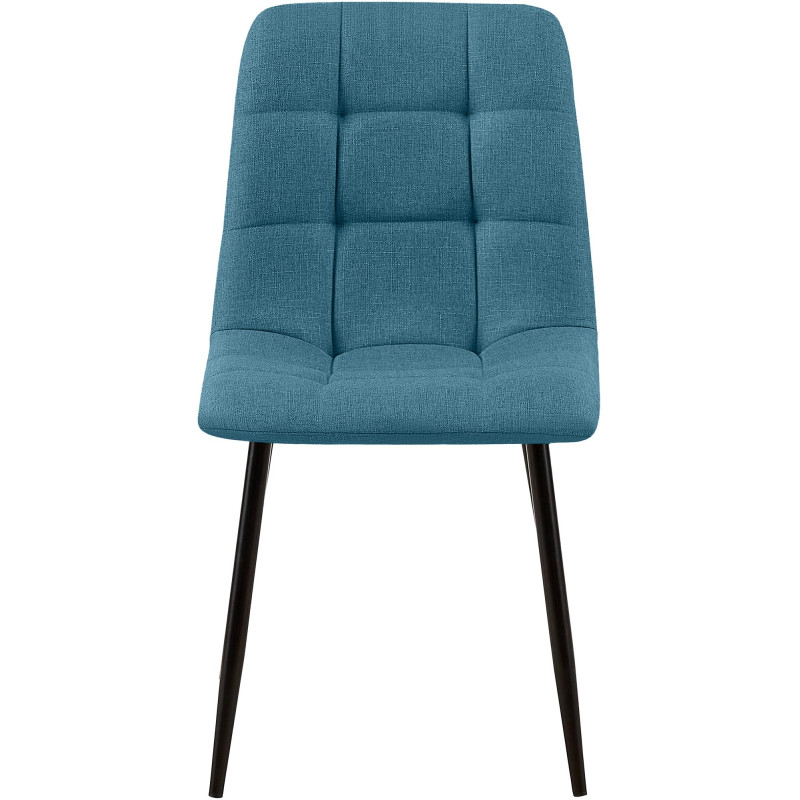 Chaise de salle à manger Tilde en tissu bleu
