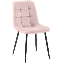 Chaise de salle à manger Tilde en velours rose