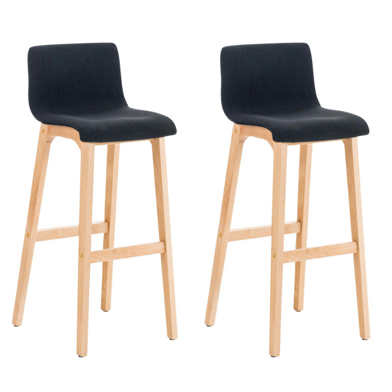 Lot de 2 tabourets de bar Hoover tissu Natura noir