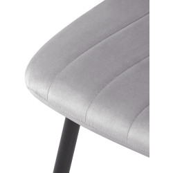 Chaise Dijon en velours gris