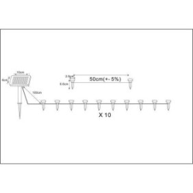 Guirlande solaire balisage éclairante 10 piquets led blanc