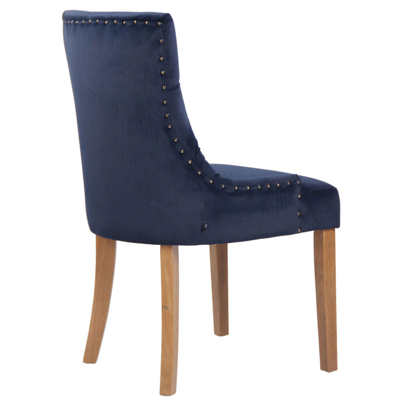 Lot de 4 chaises de salle à manger Aberdeen en velours bleu clair antique