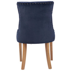 Lot de 4 chaises de salle à manger Aberdeen en velours bleu clair antique