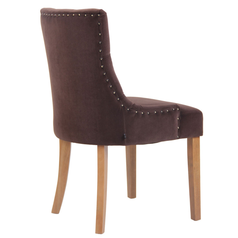 Ensemble de 4 chaises de salle à manger Aberdeen en velours marron clair antique