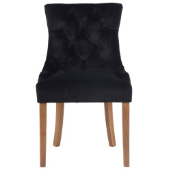 Ensemble de 4 chaises de salle à manger en velours Aberdeen noir clair antique