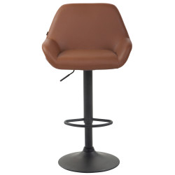 Lot de 2 tabourets de bar Braga simili cuir marron clair