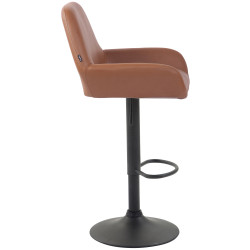Lot de 2 tabourets de bar Braga simili cuir marron clair