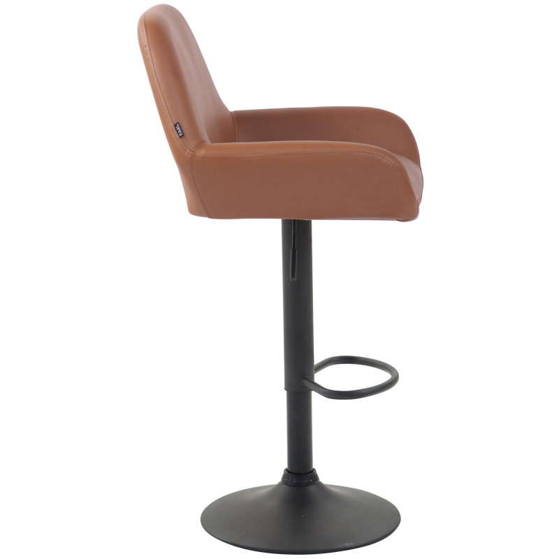 Lot de 2 tabourets de bar Braga simili cuir marron clair