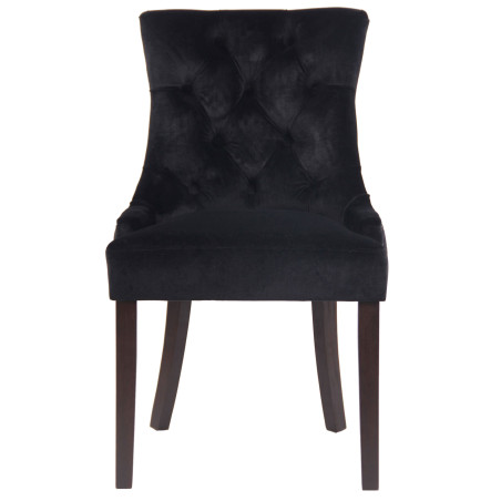 Ensemble de 4 chaises de salle à manger Aberdeen en velours noir antique