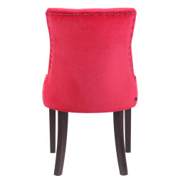 Lot de 4 chaises de salle à manger Aberdeen en velours rouge antique