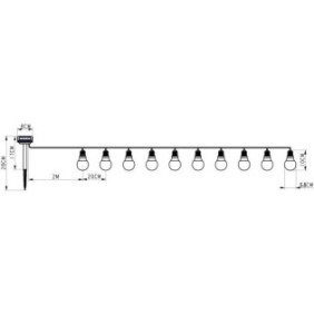 Guirlande solaire Guinguette 10 ampoules de différentes couleurs d'allumage