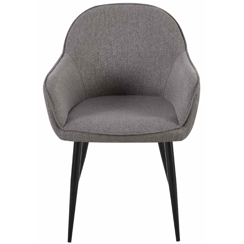 Chaise de salle à manger Boise, tissu gris foncé