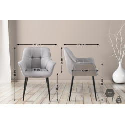 Chaise de salle à manger Roseville en tissu gris