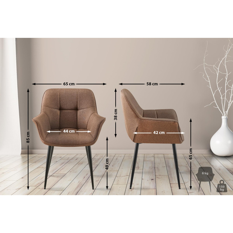 Chaise de salle à manger Roseville en tissu taupe