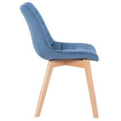 Chaise de salle à manger Passaic en velours bleu