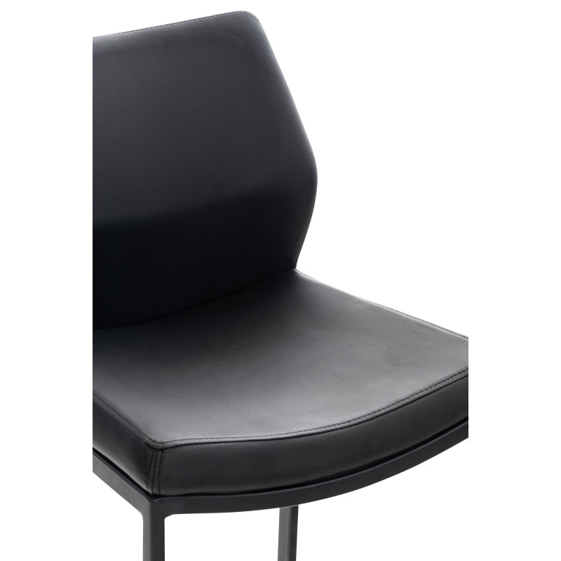 Tabouret de bar Matola, simili cuir noir