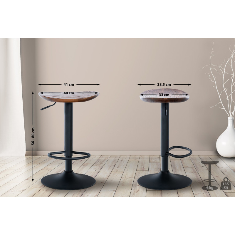 Tabouret de bar Skelde noyer