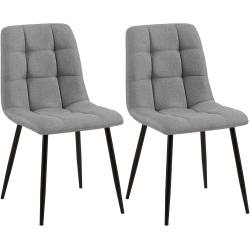 Lot de 2 chaises de salle à manger Tilde en tissu gris