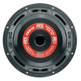 MTX TX812 Subwoofer voiture HighEnd 30cm 1800W RMS 2 châssis alu bobine 3 pour caisson clos ou reflex membrane fibre