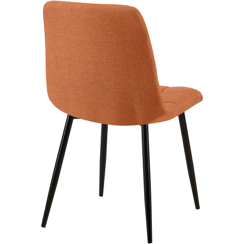 Lot de 2 chaises de salle à manger Tilde en tissu orange