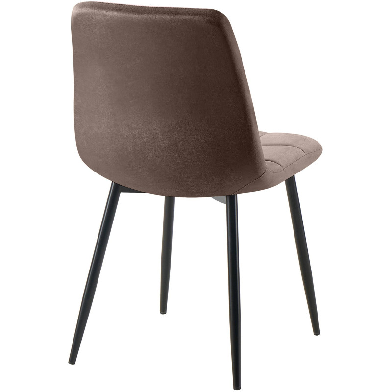 Lot de 2 chaises de salle à manger Tilde en velours marron